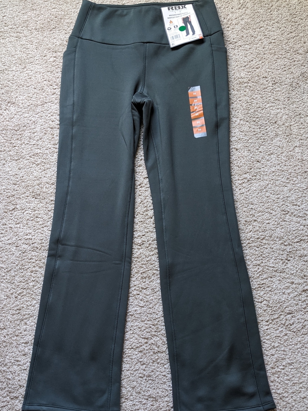 RBX Women's Deep Green Fleece Boot Cut Active Wear Casual Wear Pants Size M